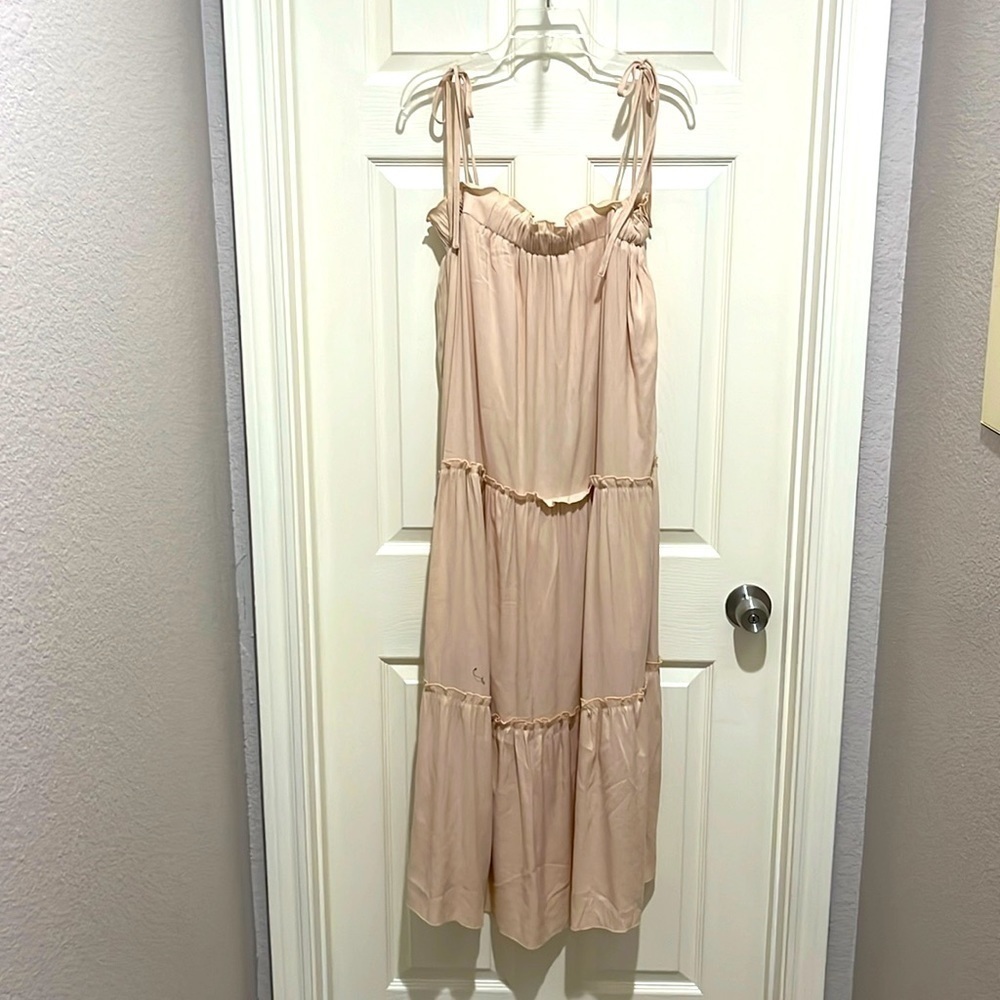 Light Apricot Medium Sleeveless Roomy Comfy Boho Maxi Dress BTFBM